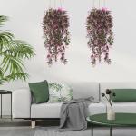 4 stuks , hangende kunstbloemen, decoratie, kunstklimop, kunstbloemen, hangplanten, kunstbloemen als echte vines, voor tuin, balkon, decoratie, rozerood