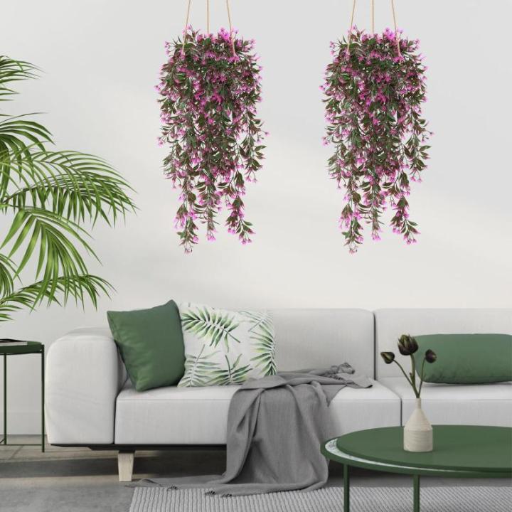 4 stuks , hangende kunstbloemen, decoratie, kunstklimop, kunstbloemen, hangplanten, kunstbloemen als echte vines, voor tuin, balkon, decoratie, rozerood