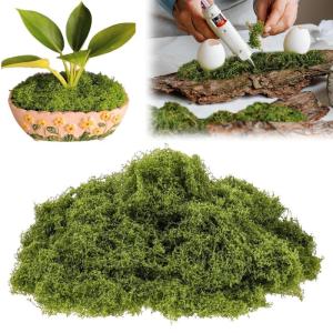 200 g decoratief kunstmos om te knutselen, kunstmos voor planten, moswand, geschikt voor wandknutselen, mosaquarium-modelbouw, lichte kleur
