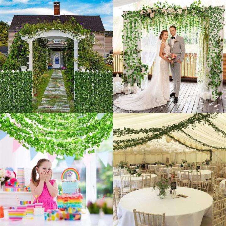 Kunstklimop, 24 stuks, 40 m, hangende klimop, slinger, bladeren, planten, kunstklimop, slinger, geschenken, Kerstmis, keuken, feest, tuin, bruiloft, muur, wooncultuur
