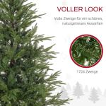 Kunstkerstboom, 150 cm kerstboom met 1724 takpunten, inklapbare metalen standaard, voor kerstdecoratie, groen