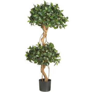 5233 Sweet Bay Formschnittsbaum, mit 2 Kugeln, Seide, 122 cm, grün