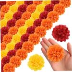Goudsbloem bloemkoppen bulk, Halloween kunstmatige goudsbloemkoppen 60 stuks 4 cm zijden ringlingbloemen hoofden levenseer levende eik