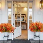 10 bundels kunstherfstbloemen, kunstherfstboeket, weerbestendig, herfst, balkonplanten, herfst, kunstbloemen als echte herfstdecoratie voor tuin, tafeldecoratie, woondecoratie