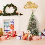 Künstlicher Weihnachtsbaum 150cm, Tannenbaum mit Holzständer, PVC+PE Christbaum Weihnachtsbaum inkl. 500 Spitzen, für Weihnachtsdeko Mehrweg