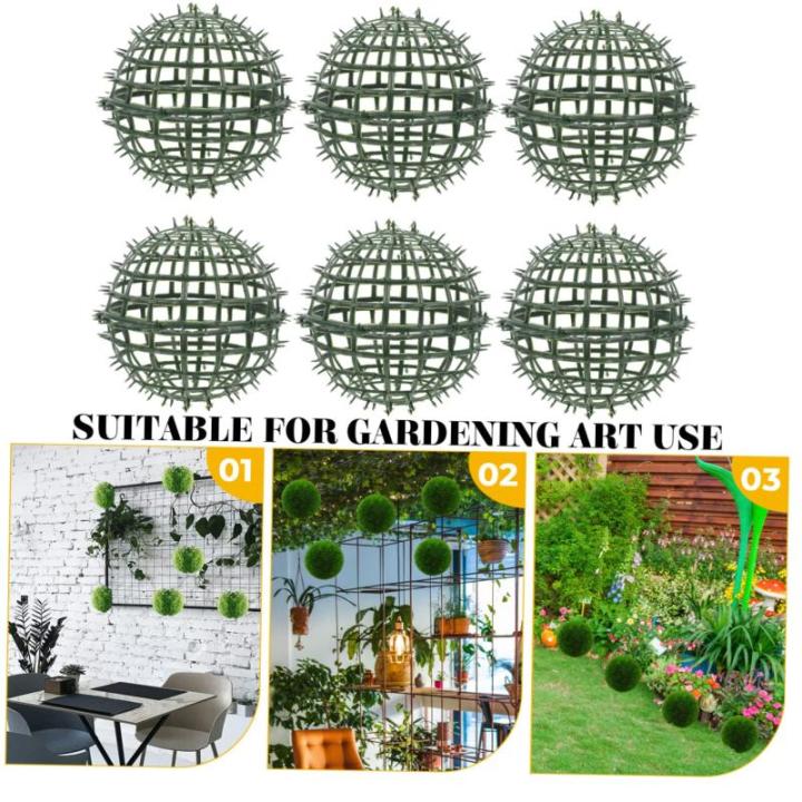 6 stuks bloemstuk bolvormig plantenrek bloemenboeket accessoires bloemenstandaard bloemenkrans van draad topiary-kooi metalen lijn kunstmatig plastic