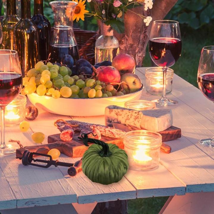 Samt-Set – Künstliche Kürbisse Mit Echten Stielen In Verschiedenen Größen – Für Halloween, Thanksgiving, Herbstdekoration, Erntefest Und Präsentation, Luxuriöse, Realist