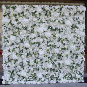 Weißer Stoff, Hintergrund, Blumenwand, Hintergrundwand, Blumenarrangement, Blumen-Wandpaneel-Set, Seiden-Hortensie-Blumenpaneel Für Fotohintergrund, Home-Party, Hochzeit(3 * 3m/9