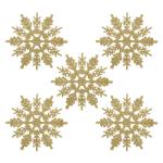24 x sneeuwvlokken kerstdecoratie voor kerstboom glitter kerstboomversiering, goud