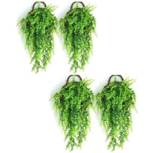 4 stuks groene kunstmatige hangende planten plastic planten nep klimop wijnstok nep-planten, kunstmatige trailing planten voor muur indoor buiten tuin bruiloft wanddecoratie