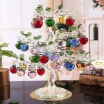 Glaskristall-Apfelbaum Mit 36 ​​18 12 Stück Äpfeln Zum Basteln Von Weihnachtsbaum-Ornamenten Zum Einweihen,MULTI,18 Hängt 30 Mm Apfel