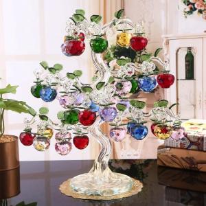 Glaskristall-Apfelbaum Mit 36 ​​18 12 Stück Äpfeln Zum Basteln Von Weihnachtsbaum-Ornamenten Zum Einweihen,MULTI,18 Hängt 30 Mm Apfel