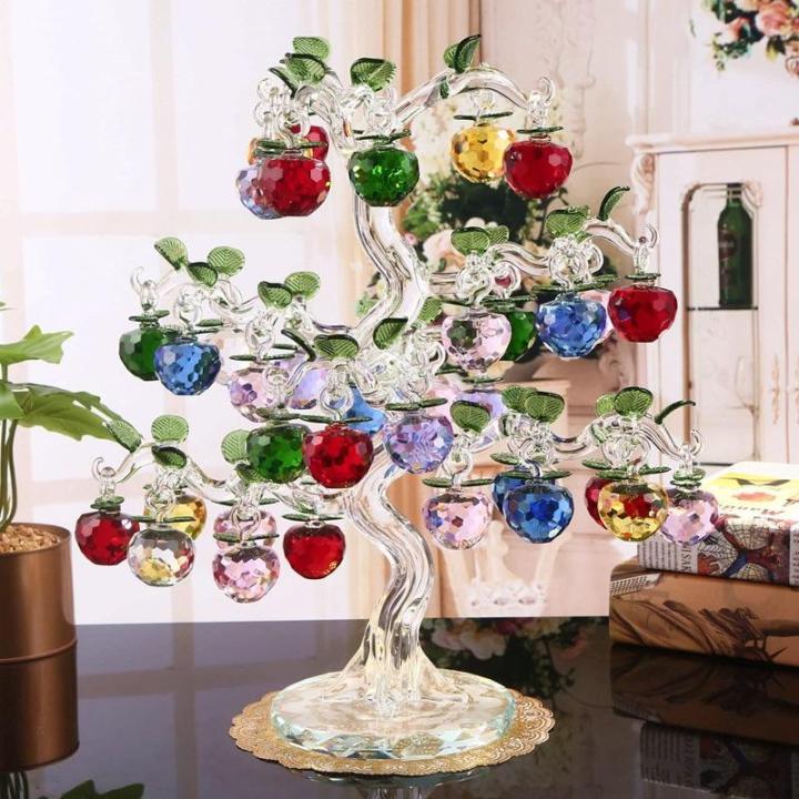 Glaskristall-Apfelbaum Mit 36 ​​18 12 Stück Äpfeln Zum Basteln Von Weihnachtsbaum-Ornamenten Zum Einweihen,MULTI,18 Hängt 30 Mm Apfel