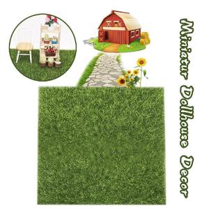 Miniatuur tuindecoratie, kunstgras miniatuurtuin, natuurgetrouw sprookjesachtig kunstgras, voor miniatuurornament, tuin, poppenhuis, gras om te knutselen, 15 x 15 cm, 4 stuks