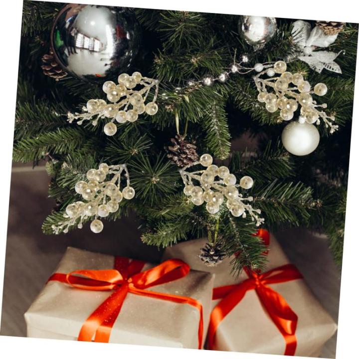 10st Weihnachts-beerenimitat Weihnachtsblumen Für Baum Weihnachten Dekoration Künstliche Weihnachtsblumen Christmax Weihnachtliche Beerenpflücker Glitzernde Zweige Schaum Golden