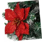 12 Stück Doppelschichtige Kleine Künstliche Weihnachtssterne Künstliche Glitzerblumen Weihnachtssterne Gefälschte Dekoration Kunststoff Rot