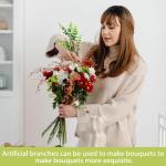 10 stuks kunsttakken, neptakken, groene takken, bladeren, nepplanten met bladeren, realistische planten, takken voor bruiloft, slaapkamer, boeketten, vazendecoratie, 28 cm (A)