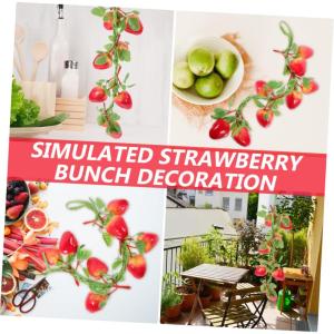 3St Simulierte Erdbeere Erdbeer-Foto-Requisiten lebensechte Fruchtgirlandenrebe Artificial Plant künstliche früchte dekorativer Erdbeeranhänger Wohndekoration Styropor rot