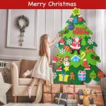 Doe-het-zelf vilten kerstboomset voor kinderen, kerstdecoratie, hangend decor met 32 afneembare ornamenten, voor thuis/deur/muur