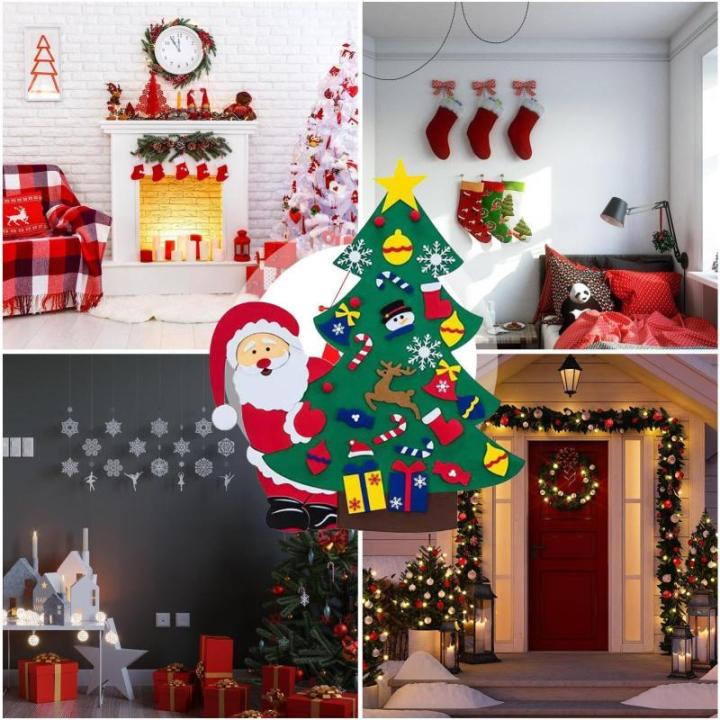 Kid Felt Christmas Tree | Wall Art Decor | Christmas Tree Wall Decor | Felt Christmas Tree | Christmas Tree For Kids Interactive Fun For Children's Rooms, Bedrooms, Dormitories