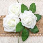 25 stuks kunstmatige witte rozen, boxset, bloemenschuimrozen, nepbloemendecoratie voor taartdecoratie, bruiloft, bloemstukken, verjaardagsdecoratie