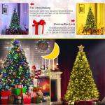 Kunstkerstboom met verlichting, 11 lichtmodi, 180 cm dennenboom met 1000 punten, snel op te zetten klapsysteem, kerstboom incl. metalen standaard
