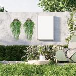 2 stuks , hangende hangplanten, kunstmatige hangplant, kunstmatige klimopslinger voor slaapkamer, keuken, woonkamer, badkamer, balkon, kantoor, vensterbank (groene bamboebladeren)