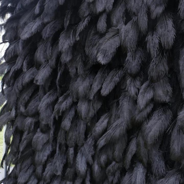 Schwarzer Federstoff Hintergrundsimulation Blumenwand Hintergrundwand, Foto Fotohintergrund Blumenwand Geeignet Für Einkaufszentren, Geschäfte, Innen- Und Außenbereich, Themenpa