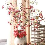 4 Stück künstliche Beerenzweige mit langem Stiel, 60 cm rote Beerenstiele, künstlicher Beerenstrauß für Tischdekoration, Vase, Zuhause, Weihnachtsdekoration, 27.5 Inches