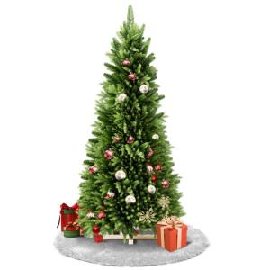 Künstlicher Weihnachtsbaum 210cm, Tannenbaum mit Holzständer, PVC+PE Christbaum Weihnachtsbaum inkl. 1150 Spitzen, für Weihnachtsdeko Mehrweg