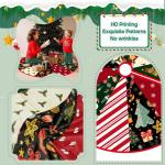 Kerstboomdeken, 120 cm, groen, rood, kerstboomrok, ronde kerstboomdeken, polyester kerstboomdeken, graffiti, dennenboomdeken, retro kerstboomdeken voor wintervakantie, Kerstmis, fe
