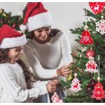 40 stuks kerstdecoraties, dennenboom, , kerstboomversieringen, 10 stijl, met touw, creatieve versiering voor Kerstmis, doe-het-zelf, feest, rood en wit