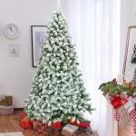 Kunstkerstboom met sneeuw, 135/180/225 cm, kerstboom met metalen standaard, kerstboom 400/928/1346 takken, pvc, kunstboom, kerstklapsysteem voor thuis, kantoor, winkels (225 cm)