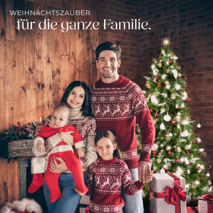 Künstlicher Weihnachtsbaum, naturgetreuer Tannenbaum künstlich mit Spritzguss- und PVC-Nadeln, biegbare Tannenzweige, pflegeleicht, Weihnachtsbaum künstlich als Weihnachtsdeko -