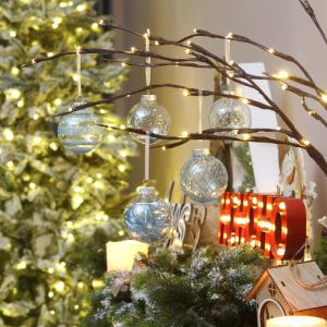 60 mm/2,36 inch onbreekbare doorzichtige plastic kerstbal ornamenten set met glitterschildering, transparant, doorzichtig, kristallen ballen, kerstboomdecoraties (30 tellen, babybl