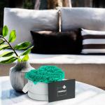 Rozenbox hart, 18 rozen, stabiele bloemenbox, wit, 10 jaar houdbaar, cadeau-idee, decoratieve bloemenbox, turquoise