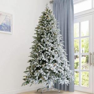 Weihnachtsdekoration für zu Hause, 7 Fuß, künstlicher Weihnachtsbaum aus Samt, Schneestaub, Weihnachtsbaum, Kinder, Verschlüsselung, feuerhemmende Blätter, einfache Mo