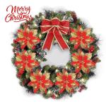 GL-Turelfies 12 STK. Glitzer Weihnachtsblumen (15cm/5,9'') mit 12 STK. Clips Künstliche Weihnachtsstern Blumen Weihnachtsbaum Blumenschmuck Weihnachtsbaum Ornamente (rot)