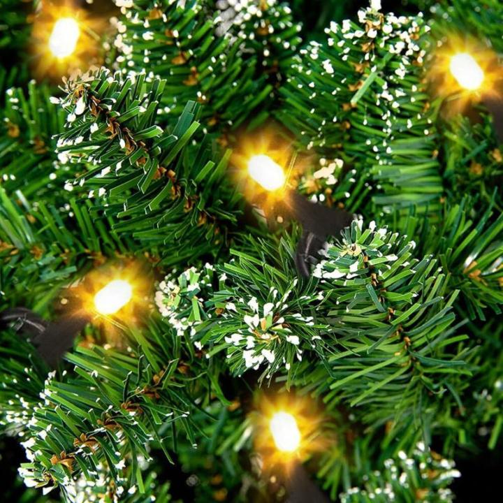 Kunstkerstboom met verlichting, sneeuweffect, led-dennenboom met metalen standaard, 350 lampen, pvc-kerstboom voor kerstdecoratie, 210 cm