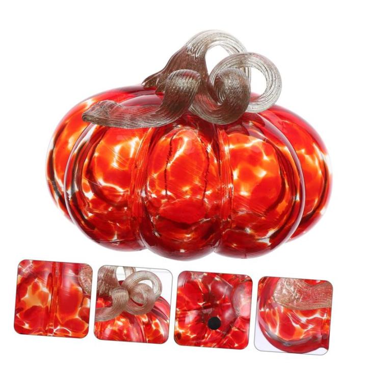 Glazen Decor 2 stuks Glazen Pompoen Ornament Pompoen Herfst Glas Pompoen Mondgeblazen Glazen Pompoen Miniatuur Decoratie Eettafel Decoratie Bureau Decoratie Pompoen Decor