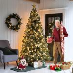 Kunstkerstboom van 120 cm, pvc, met metalen standaard, premium Nordmann-spar, moeilijk ontvlambare automatische kerstboom, natuurgetrouwe kunstkerstboom