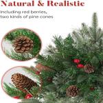 Prelit Planter Bushes Christmas, Prelit Pot Fillers, Pre-Lit Artificial Christmas Tree Feel Real Urn Filler, Holiday Planter, Faux Holiday Planter Filler with Lights, Tree Urn Fill