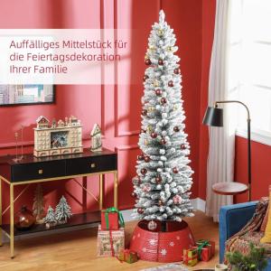Kunstkerstboom, 210 cm met 180 ledlampen, 405 takken, opvouwbare standaard, voor kerstfeest, binnen, groen + wit