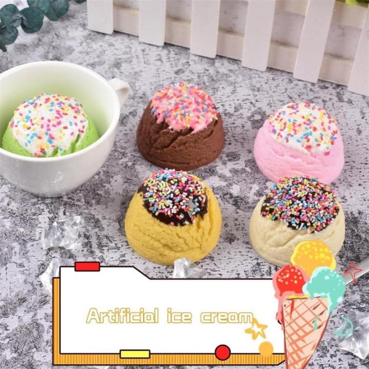Fake Kuchen künstliche Kuchen Künstliche Eisportionierer Bälle 5 Stücke Faux Eiskugeln Simulation Kuchen Gefälschte Lebensmittel Desserts Realistisches Essen