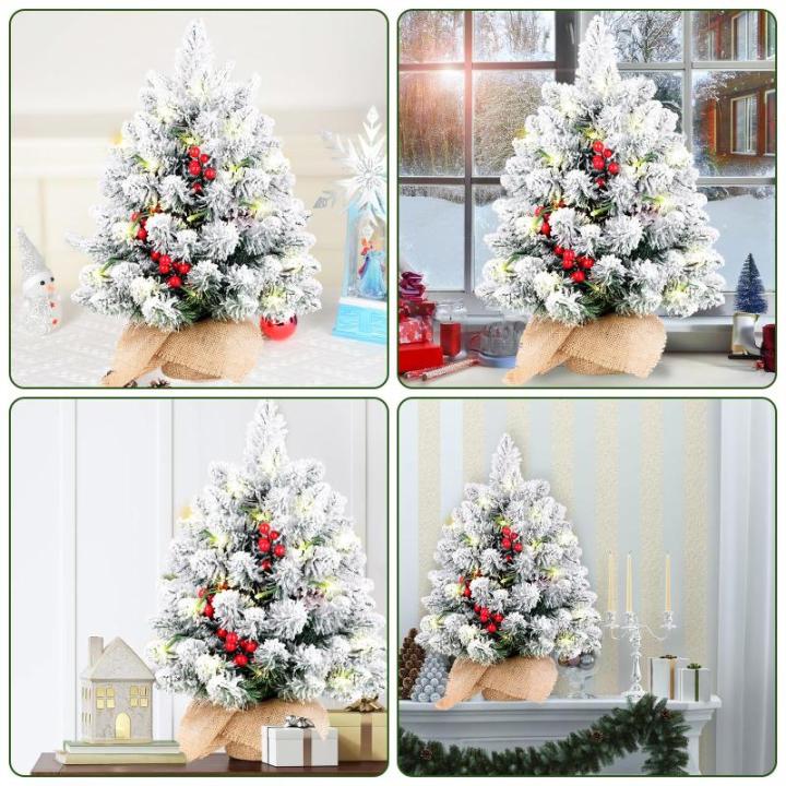 Kunstkerstboom (20-inch witte slanke kerstboom met verlichting)