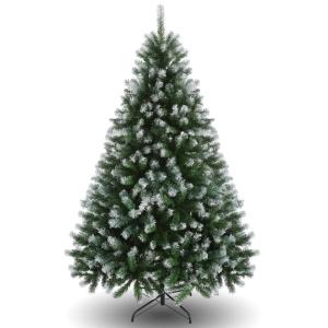 Kunstkerstboom, 180 cm, met inklapbare takken, feestboom met metalen standaard, 1000 takpunten, eenvoudige montage, kerstdecoratie voor kantoor, woonkamer en keuken, groen/wit