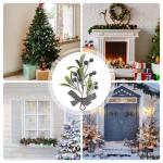 Grüne Weihnachtsmistel,Weihnachtsmisteldekoration - Weihnachtsdekoration, handgefertigter grüner Mistelzweig,Künstlicher Mistelzweig mit Schleife für Weihnachtsbaum, Fenster, K
