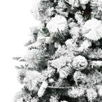 Weihnachtsbaum mit Beleuchtung Schnee und Zapfen 225 cm PVC&PE Christbaum Dekobaum Kunstbaum mit Ständer Tannenbaum Weihnachten Künstlicher Weihnachtsbaum für Weihnachtsdeko