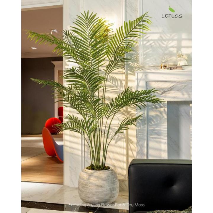 195cm künstliche Dypsis Lutescens Palme, Pflanze nur für den Innenbereich mit 18 abnehmbaren Stämmen, deko für Büro, Laden, Wohnung und Party