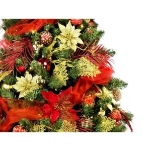 Geschmückter künstlicher Weihnachtsbaum mit 152 Ornamenten Premium Caesar 180 cm Baum mit Ständer und Weihnachtsornamenten